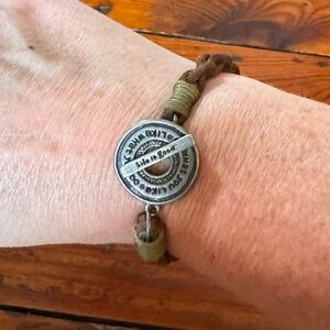 Life is Good Braided Leather Bracelet Unique Find